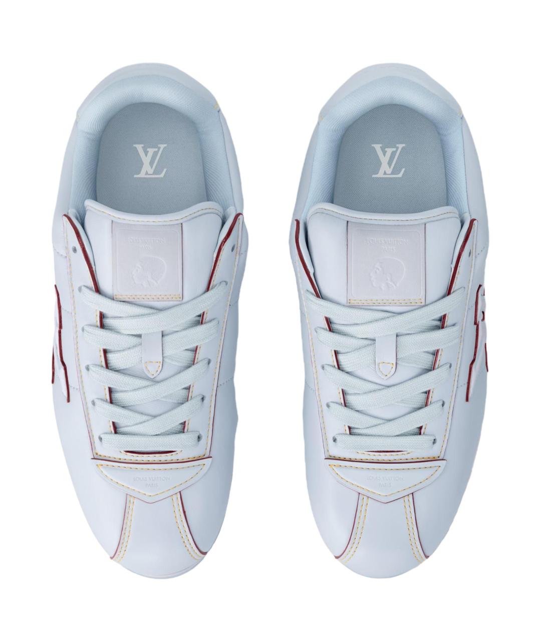 LOUIS VUITTON Синие кожаные кроссовки, фото 3