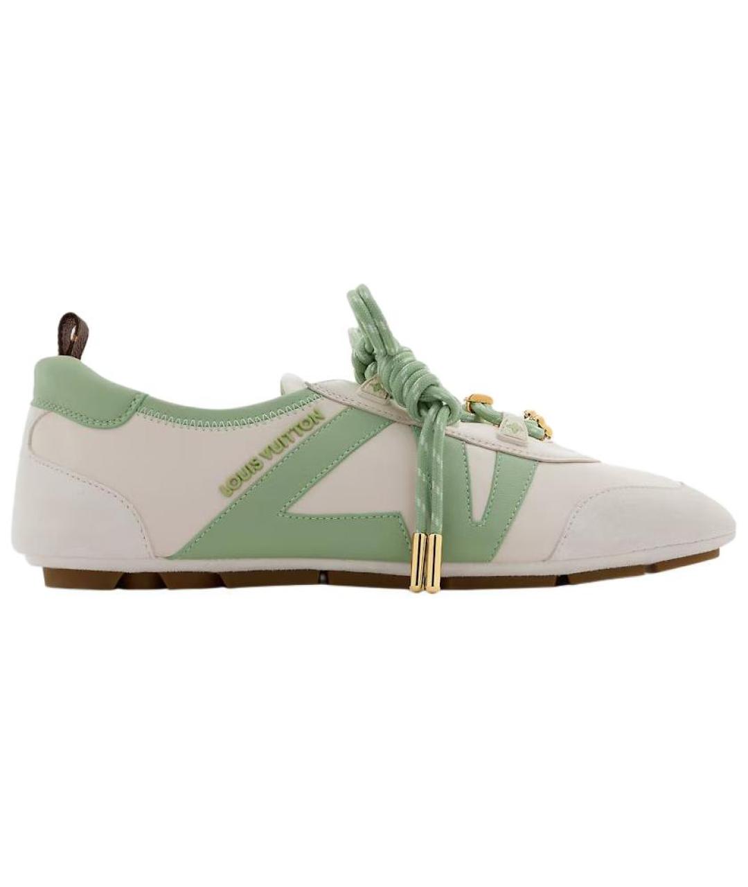 LOUIS VUITTON Зеленые кожаные кроссовки, фото 1
