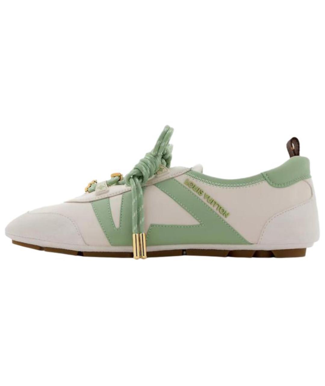 LOUIS VUITTON Зеленые кожаные кроссовки, фото 2