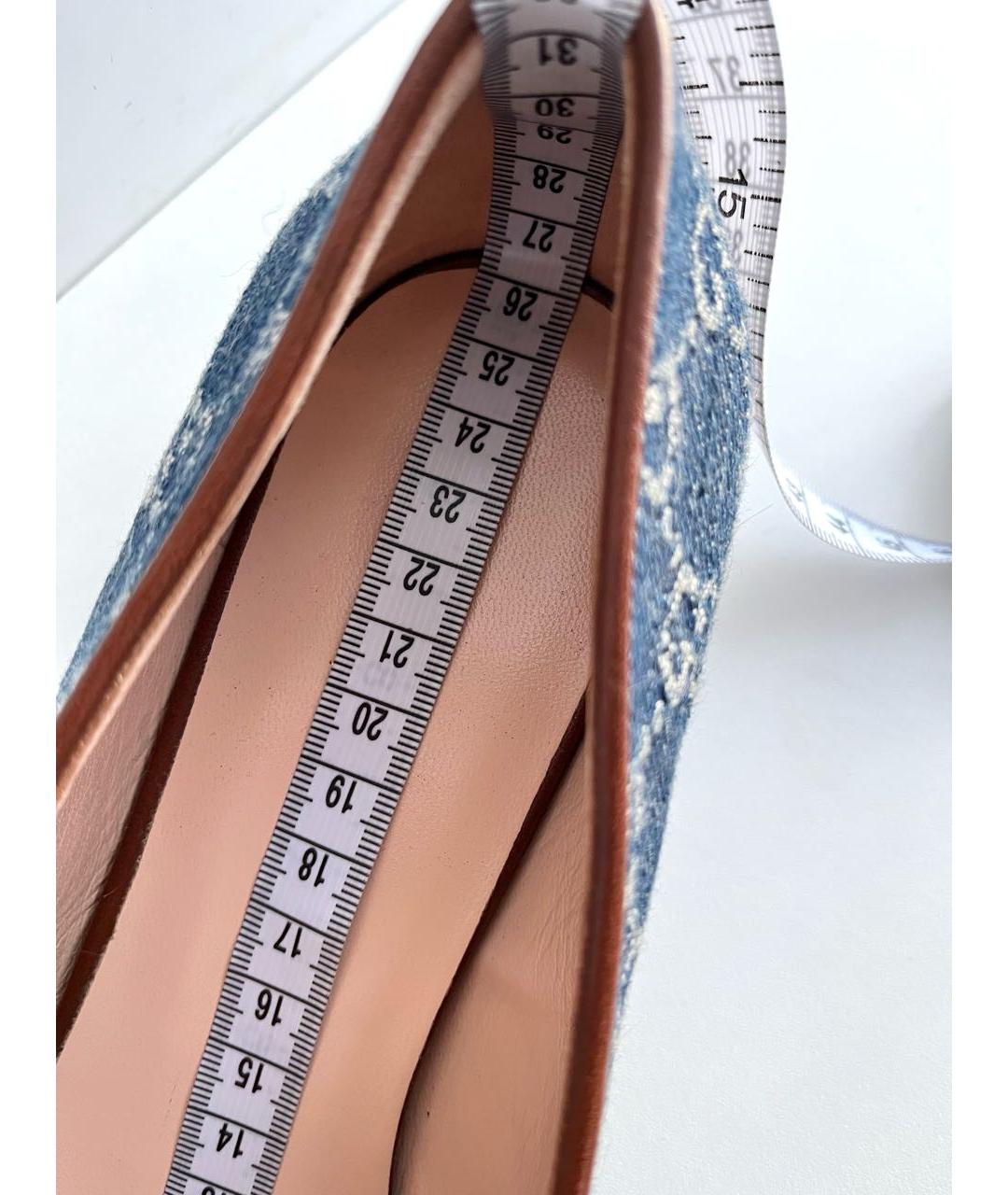 GUCCI Синие текстильные лоферы, фото 6