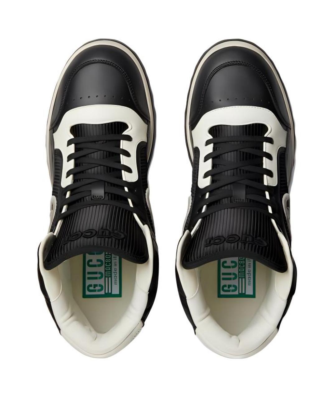 GUCCI Черные кожаные низкие кроссовки / кеды, фото 4