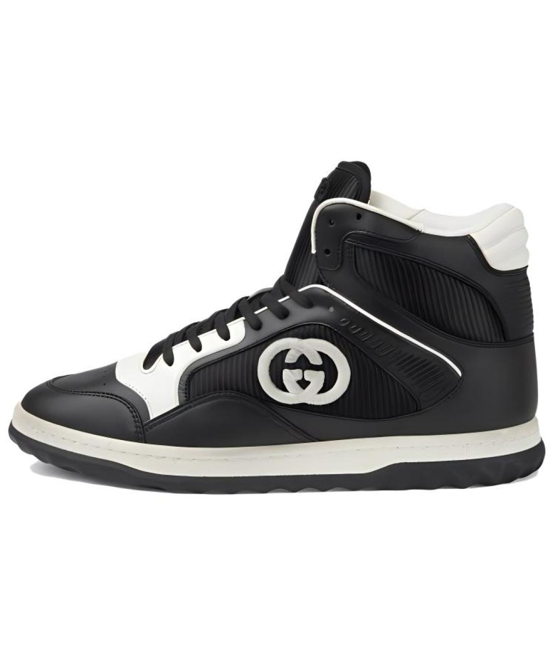 GUCCI Черные кожаные низкие кроссовки / кеды, фото 2