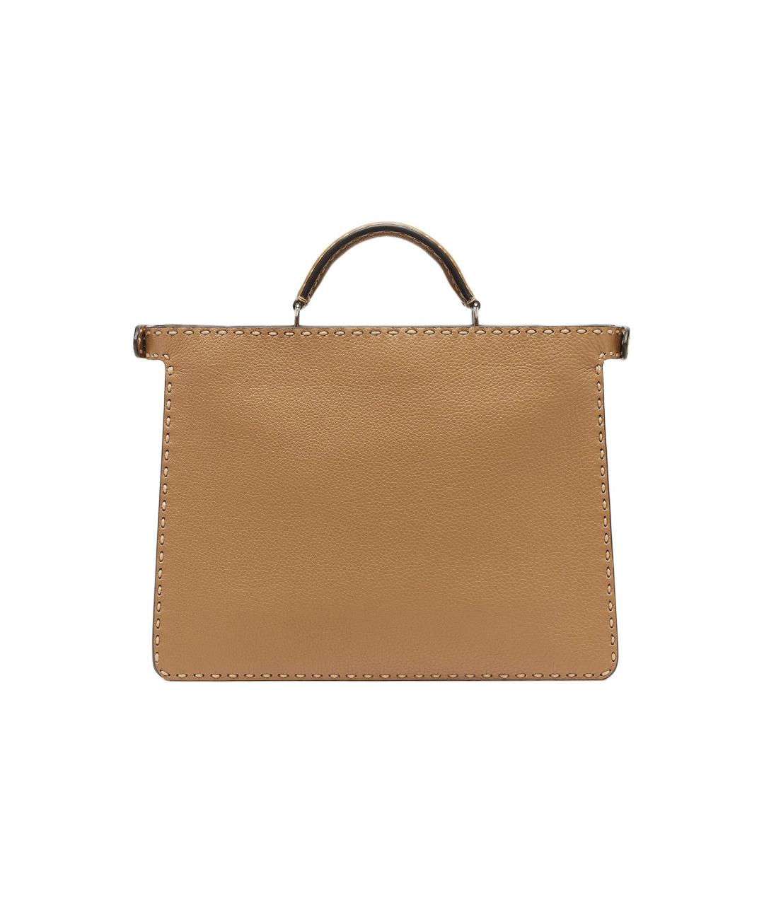 FENDI Коричневая кожаная сумка на плечо, фото 4