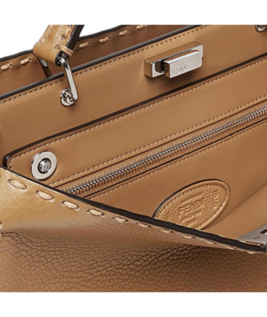 FENDI Коричневая кожаная сумка на плечо, фото 6