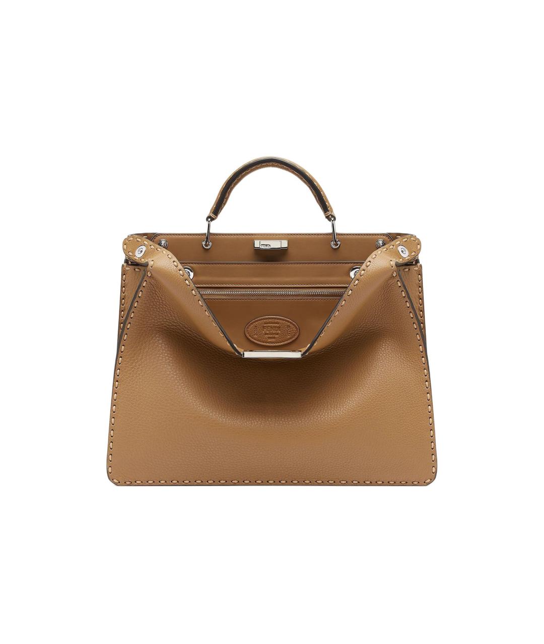 FENDI Коричневая кожаная сумка на плечо, фото 7