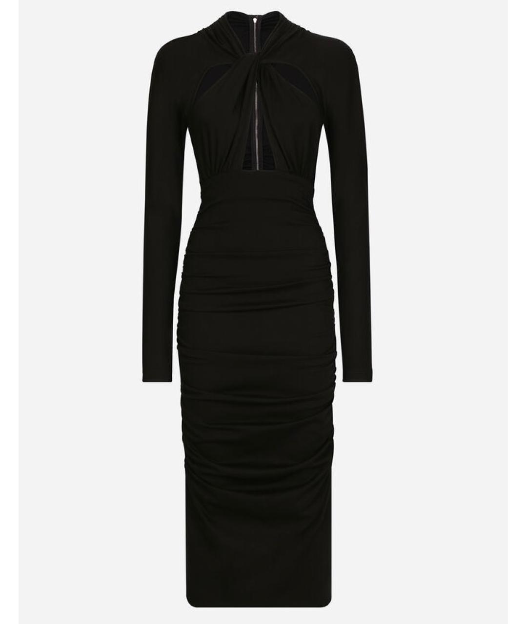 DOLCE&GABBANA Черное вискозное платье, фото 6