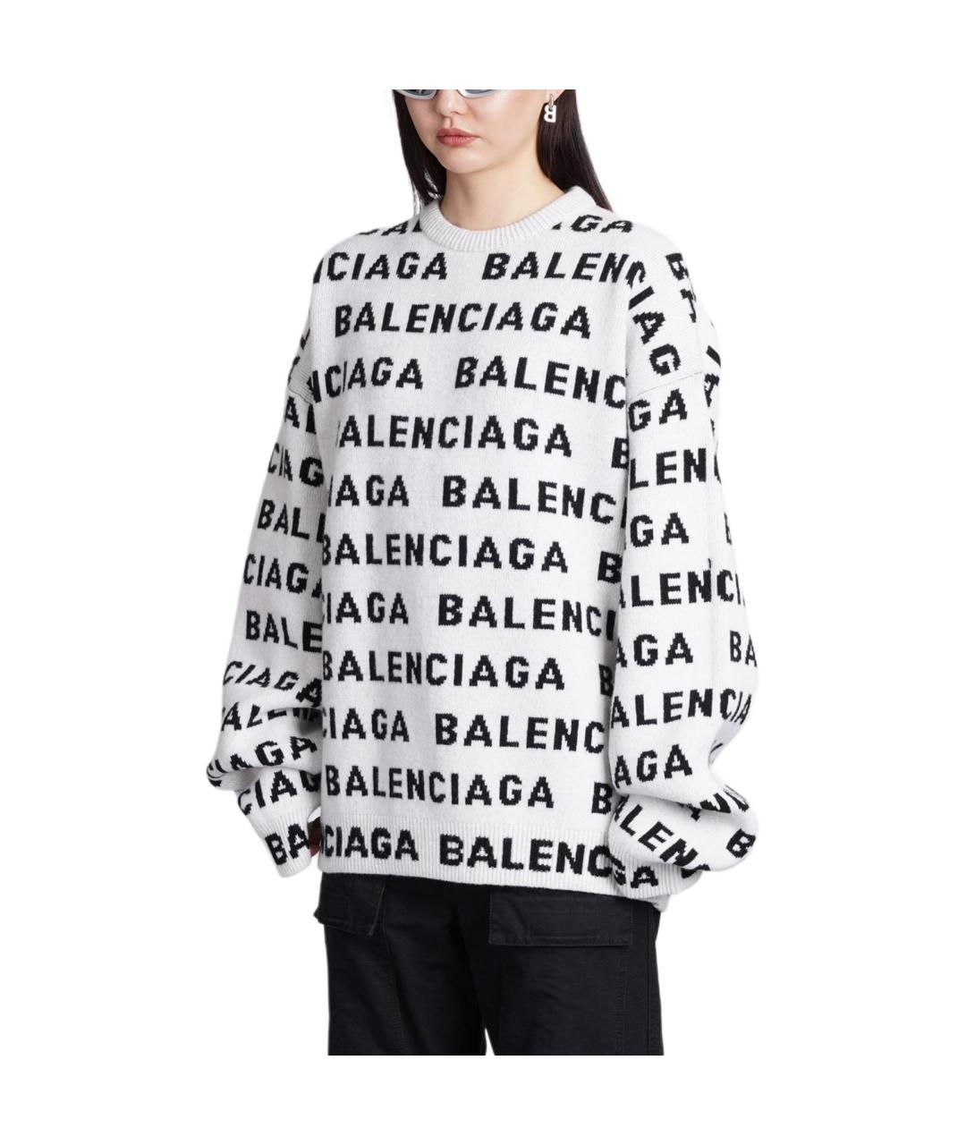 BALENCIAGA Белый джемпер / свитер, фото 4