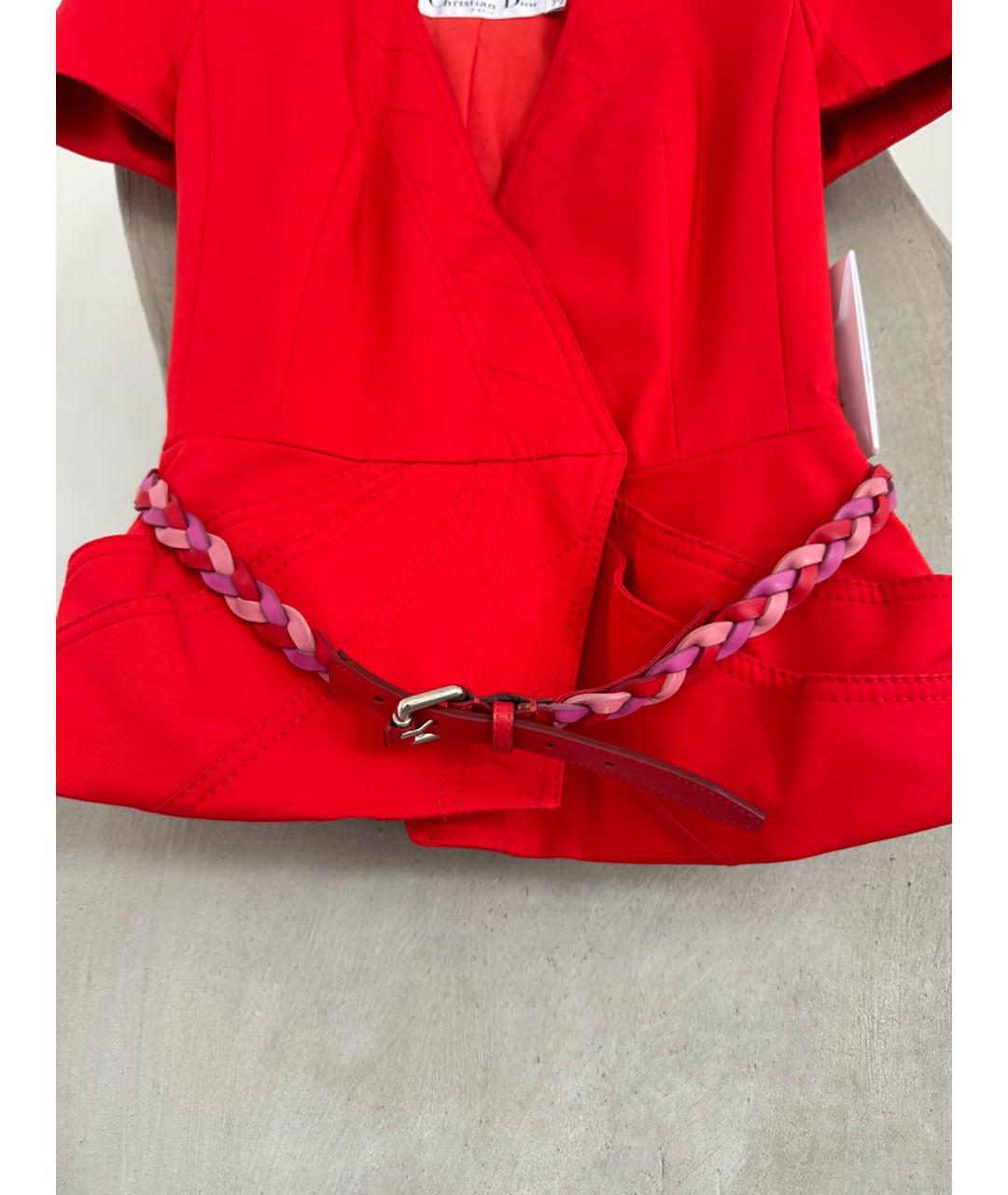 CHRISTIAN DIOR Красный хлопковый жакет/пиджак, фото 4