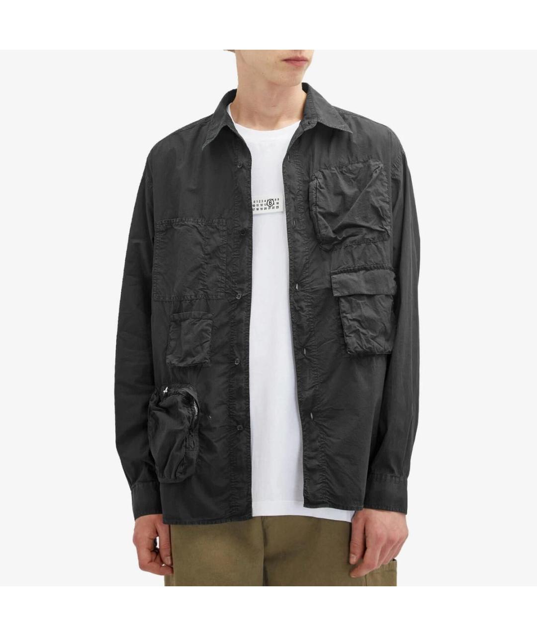 MM6 MAISON MARGIELA Антрацитовая хлопковая кэжуал рубашка, фото 2