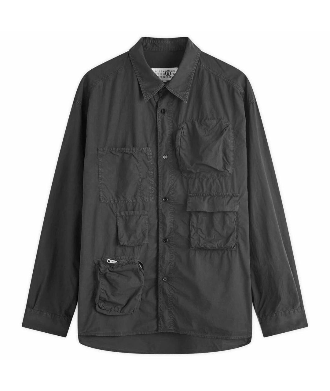 MM6 MAISON MARGIELA Антрацитовая хлопковая кэжуал рубашка, фото 4