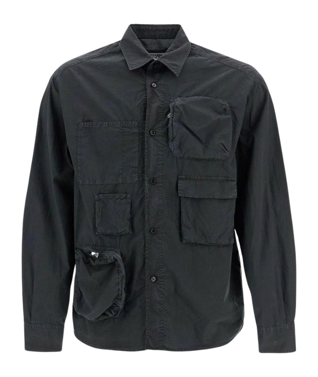 MM6 MAISON MARGIELA Антрацитовая хлопковая кэжуал рубашка, фото 1