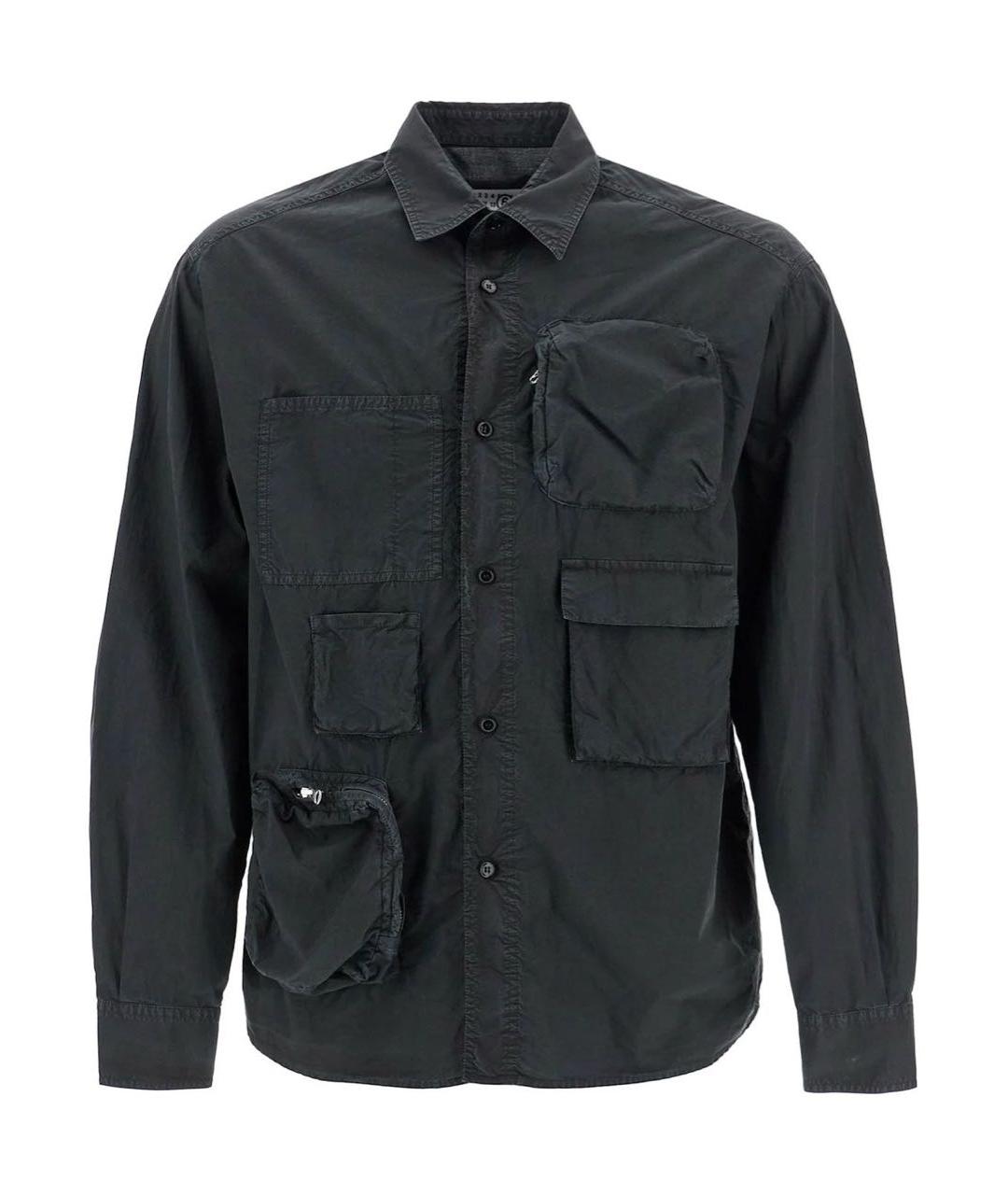 MM6 MAISON MARGIELA Антрацитовая хлопковая кэжуал рубашка, фото 9