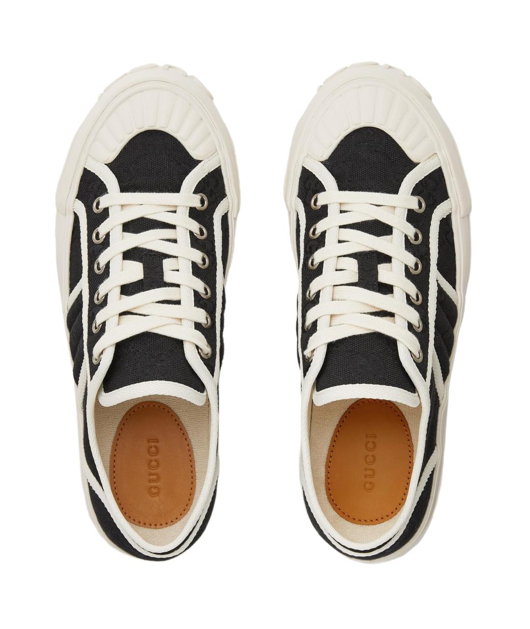 GUCCI Черные текстильные кеды, фото 4