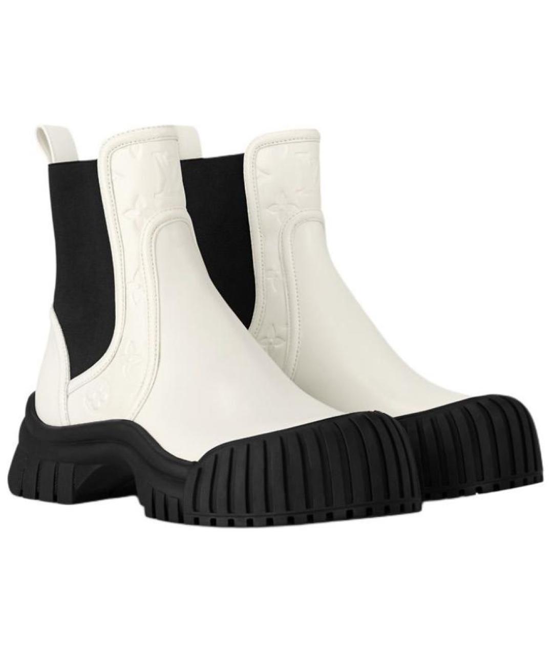 LOUIS VUITTON Бежевые кожаные ботинки, фото 3