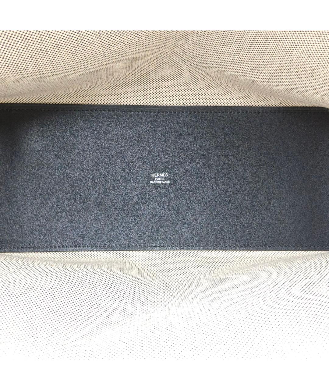 HERMES Бежевая тканевая сумка тоут, фото 7