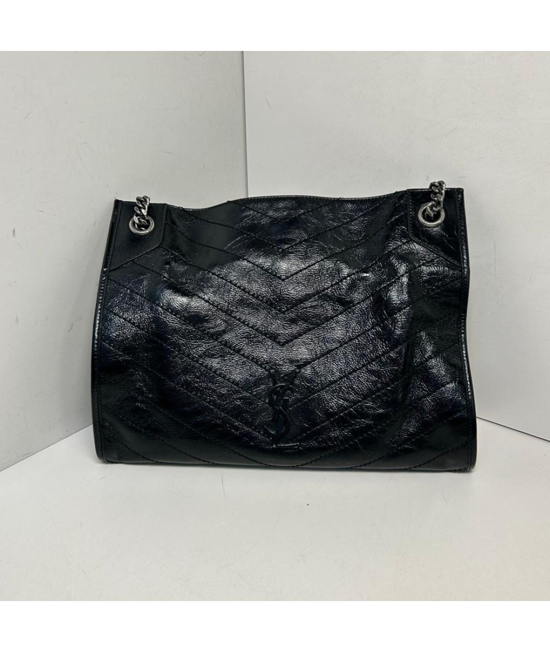 SAINT LAURENT Черная кожаная сумка через плечо, фото 8