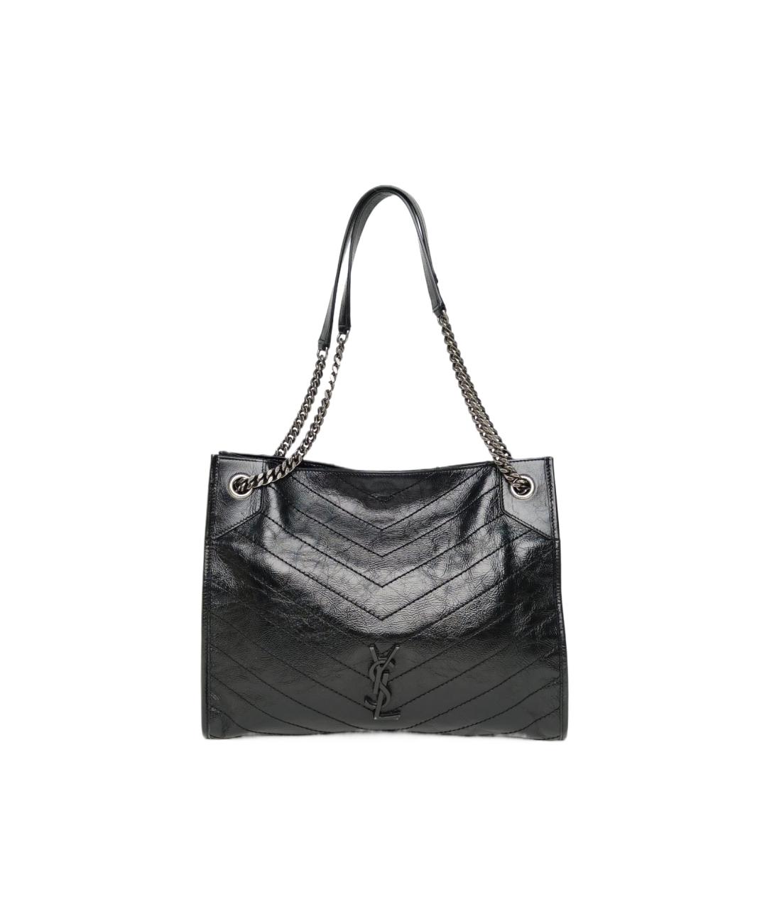 SAINT LAURENT Черная кожаная сумка через плечо, фото 9