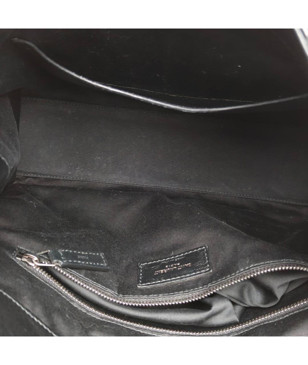 SAINT LAURENT Черная кожаная сумка через плечо, фото 7