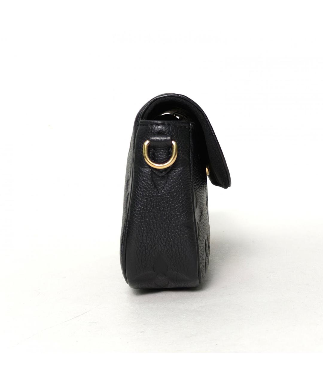 LOUIS VUITTON Черная кожаная сумка через плечо, фото 5