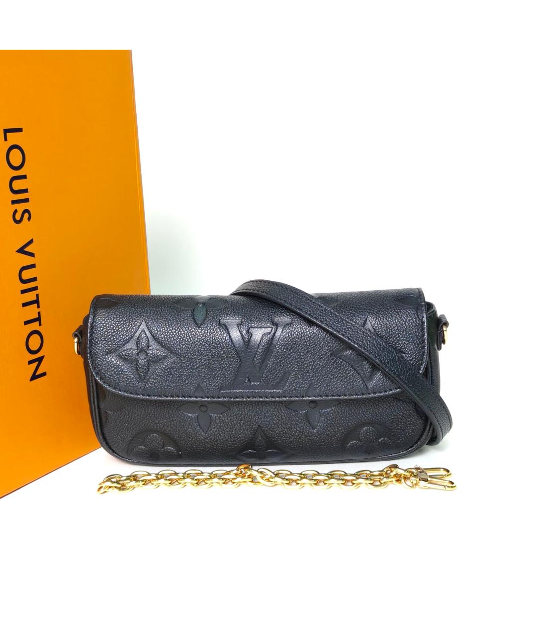 LOUIS VUITTON Черная кожаная сумка через плечо, фото 8