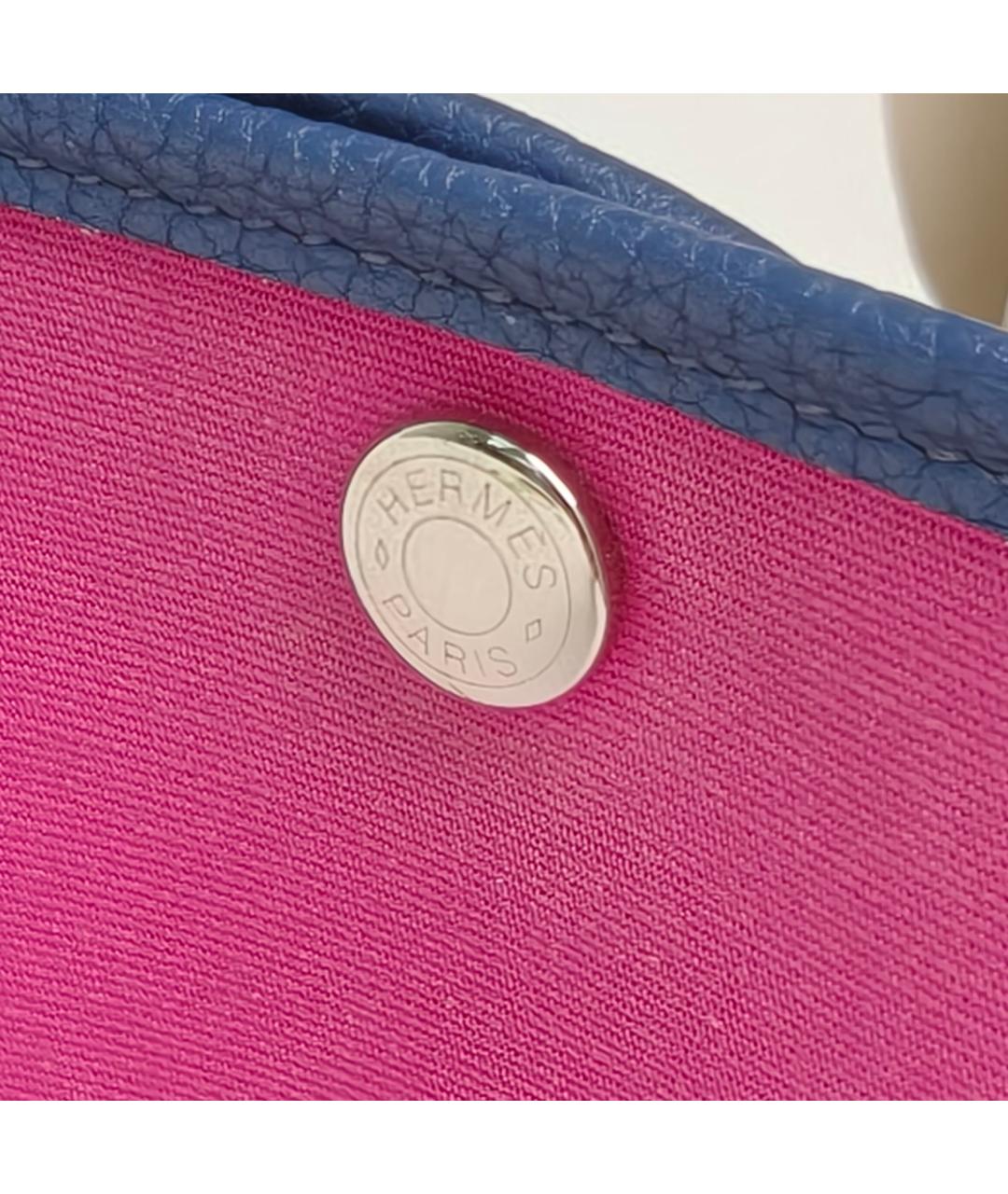 HERMES Фуксия тканевая сумка с короткими ручками, фото 6
