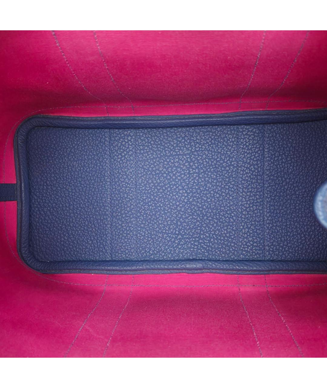 HERMES Фуксия тканевая сумка с короткими ручками, фото 7