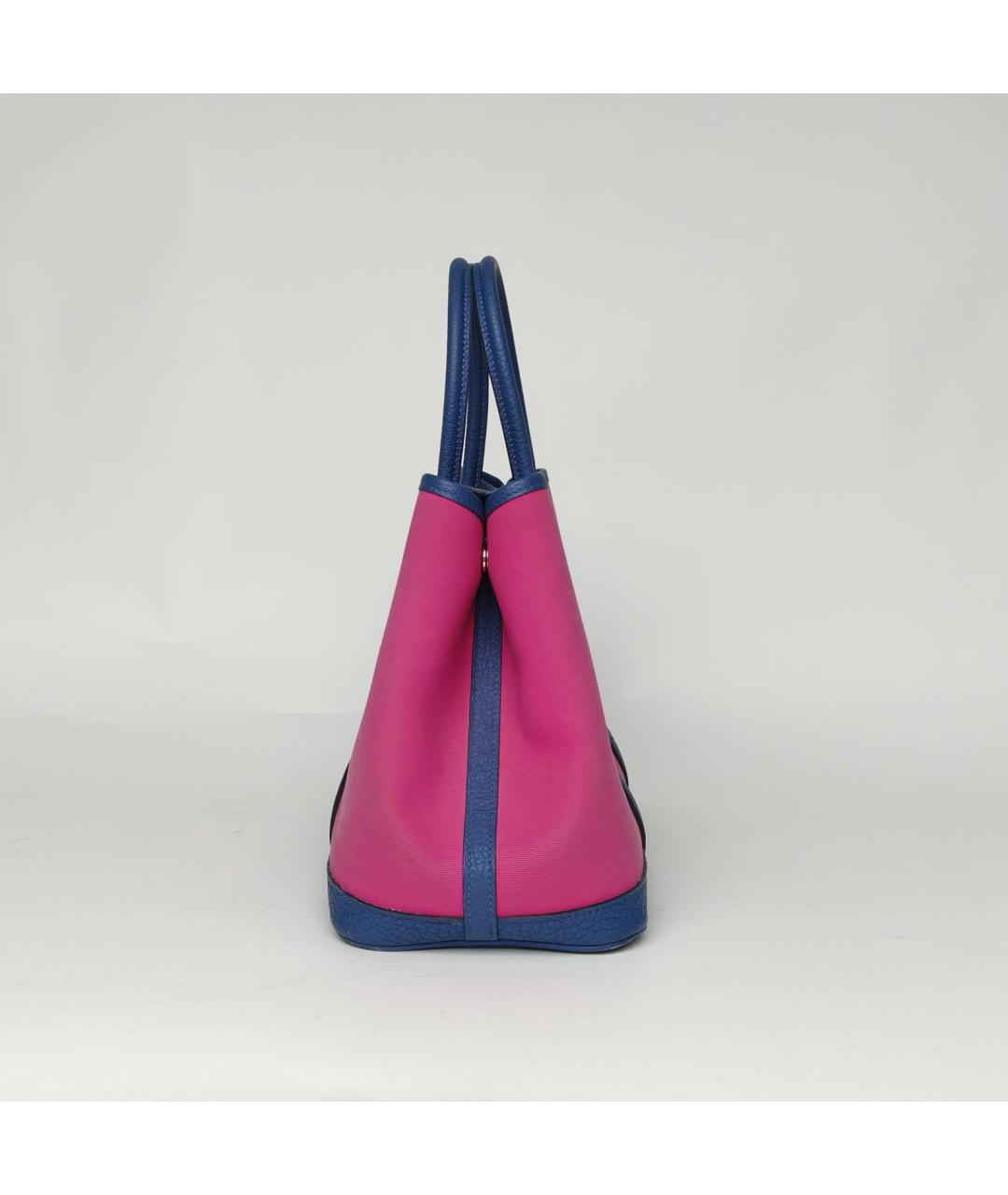 HERMES Фуксия тканевая сумка с короткими ручками, фото 3