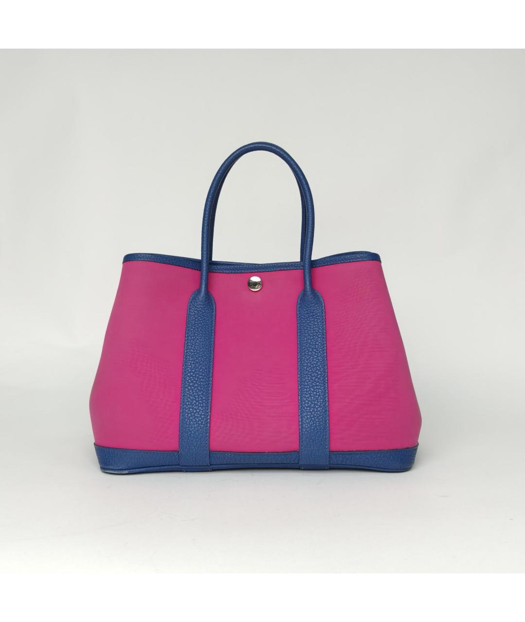 HERMES Фуксия тканевая сумка с короткими ручками, фото 2