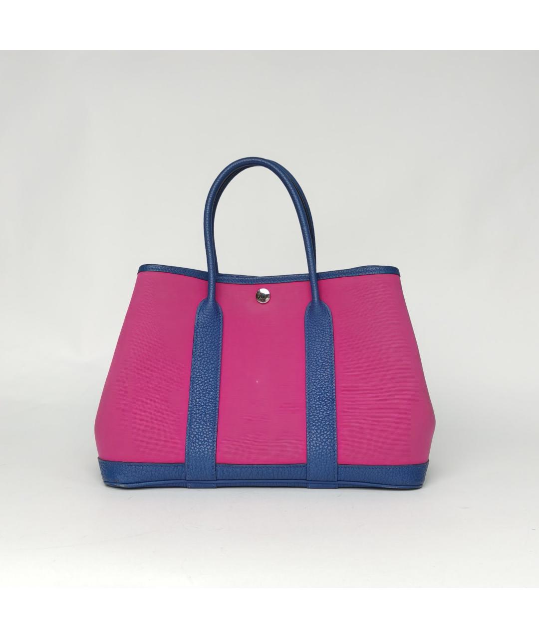 HERMES Фуксия тканевая сумка с короткими ручками, фото 4