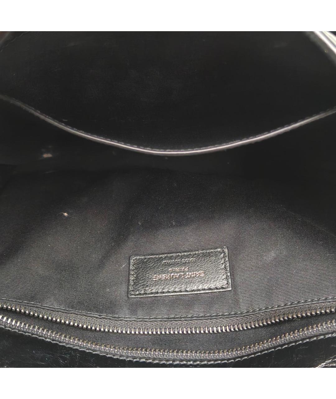 SAINT LAURENT Черная кожаная сумка через плечо, фото 7