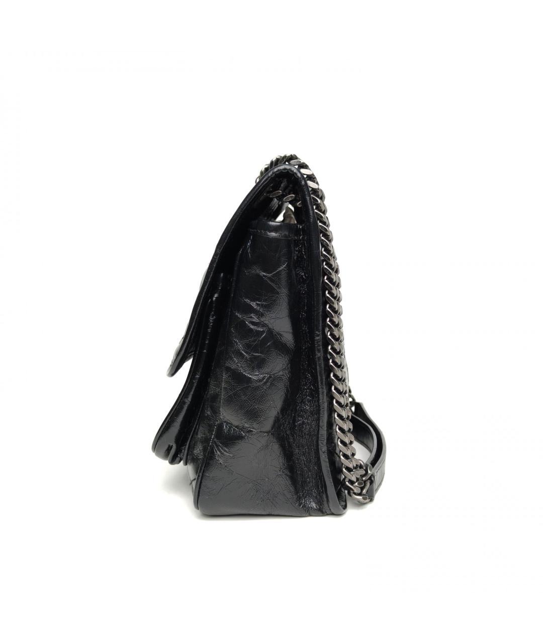 SAINT LAURENT Черная кожаная сумка через плечо, фото 3