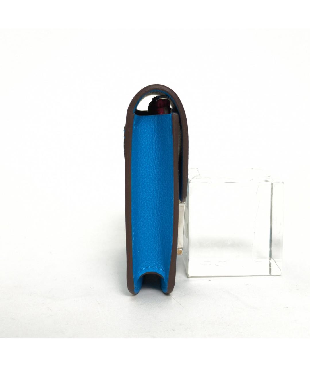 HERMES Синяя кожаная сумка через плечо, фото 3