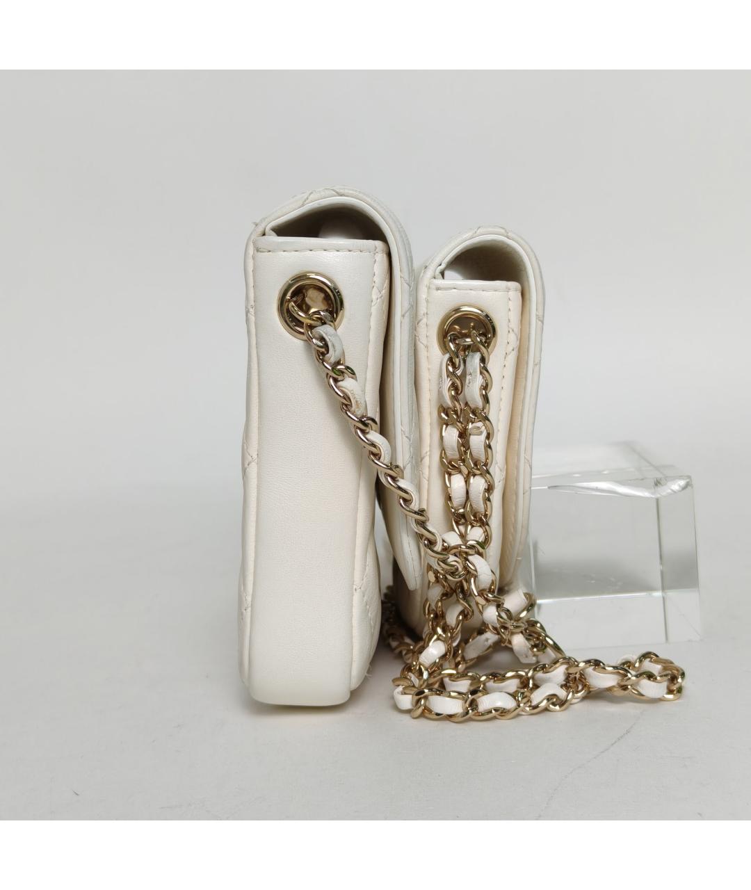 CHANEL Белая кожаная сумка через плечо, фото 3