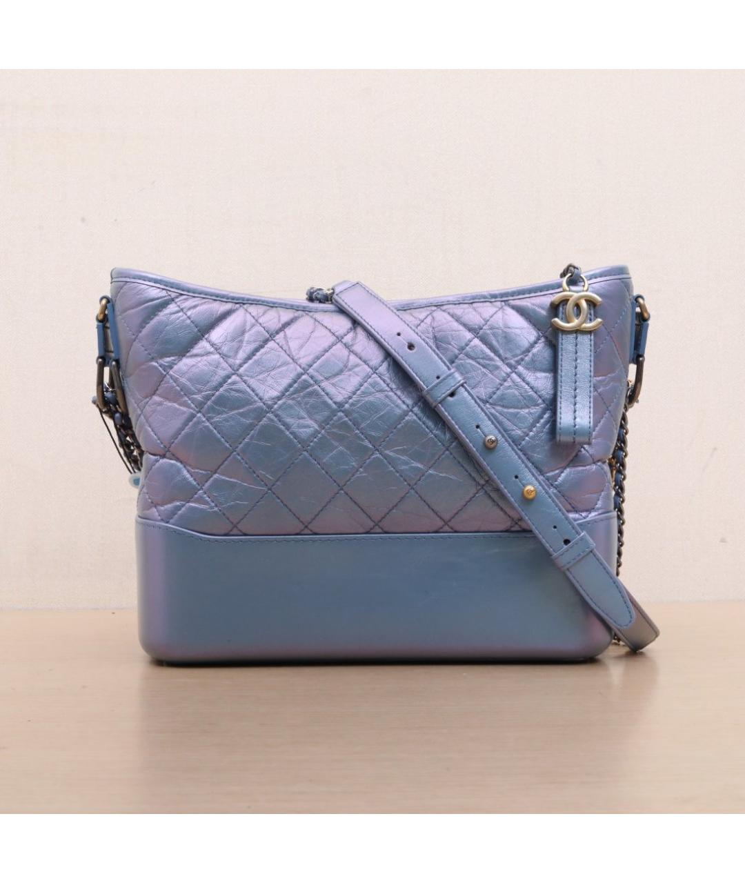 CHANEL Синяя кожаная сумка через плечо, фото 3