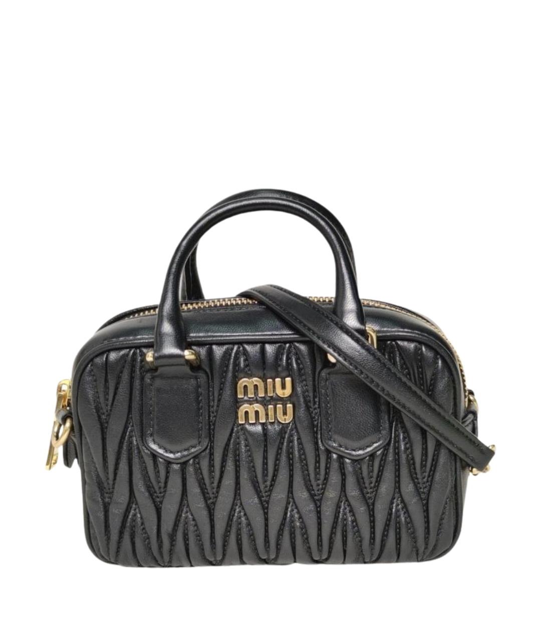 MIU MIU Черная кожаная сумка через плечо, фото 1