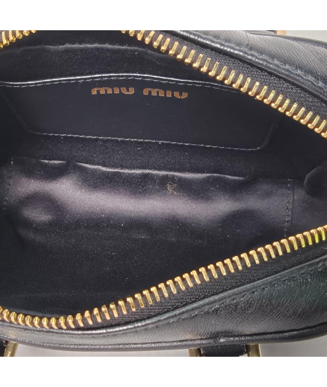 MIU MIU Черная кожаная сумка через плечо, фото 8