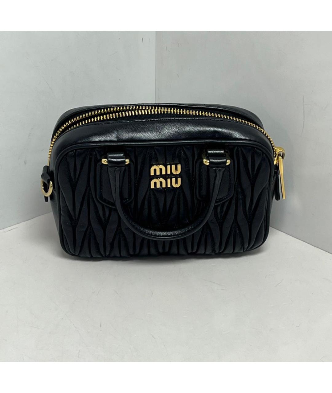 MIU MIU Черная кожаная сумка через плечо, фото 9