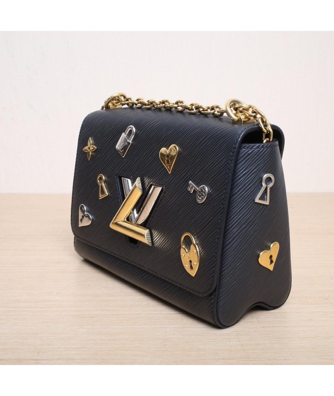 LOUIS VUITTON Темно-синяя кожаная сумка через плечо, фото 3