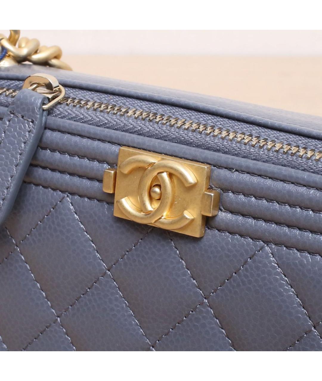 CHANEL Фиолетовая кожаная сумка через плечо, фото 7