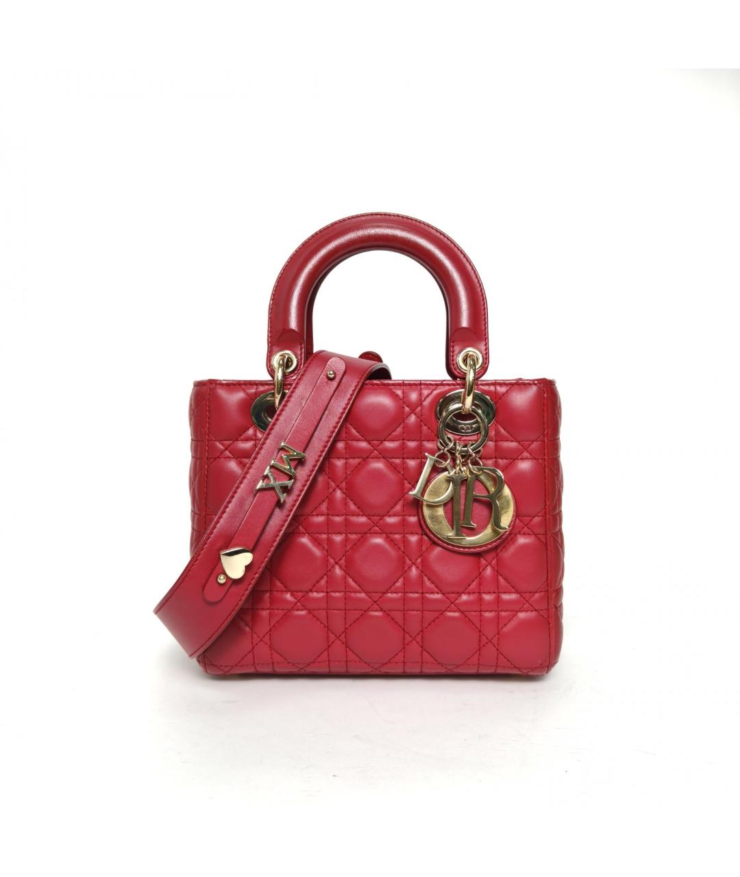 CHRISTIAN DIOR Красная кожаная сумка через плечо, фото 2