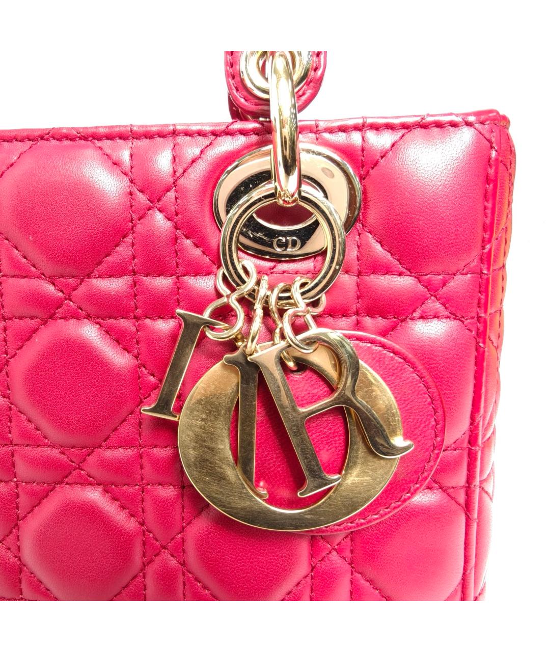 CHRISTIAN DIOR Красная кожаная сумка через плечо, фото 7