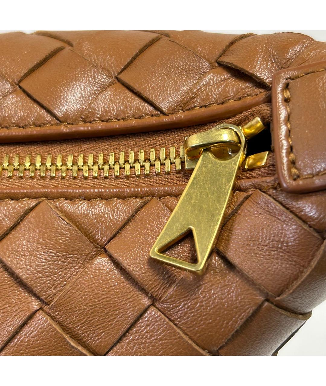 BOTTEGA VENETA Коричневая кожаная сумка через плечо, фото 9