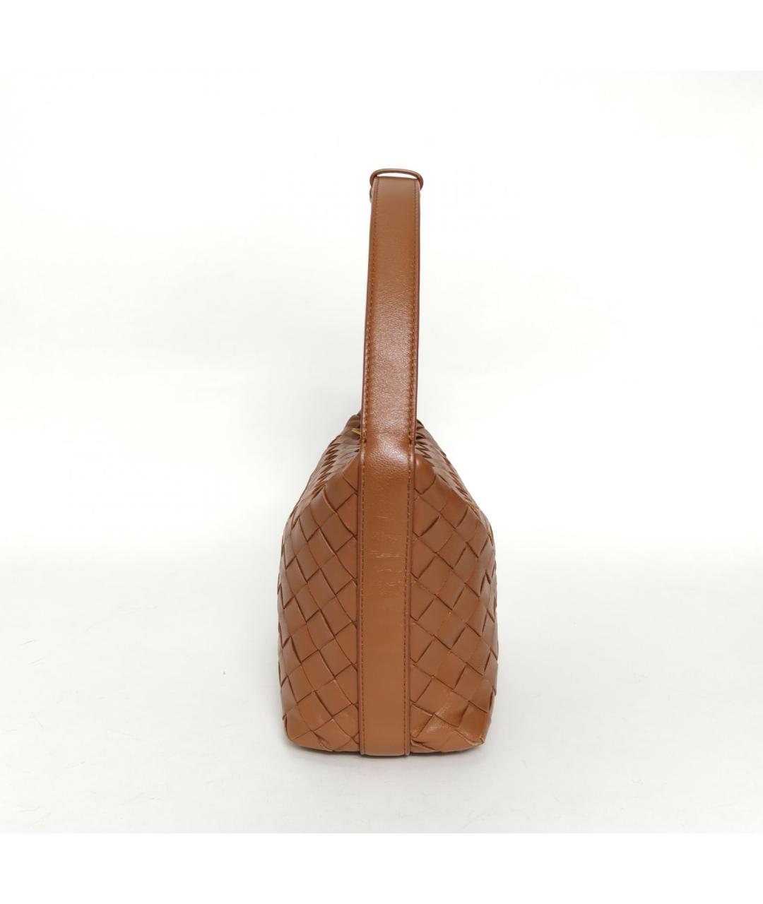 BOTTEGA VENETA Коричневая кожаная сумка через плечо, фото 5