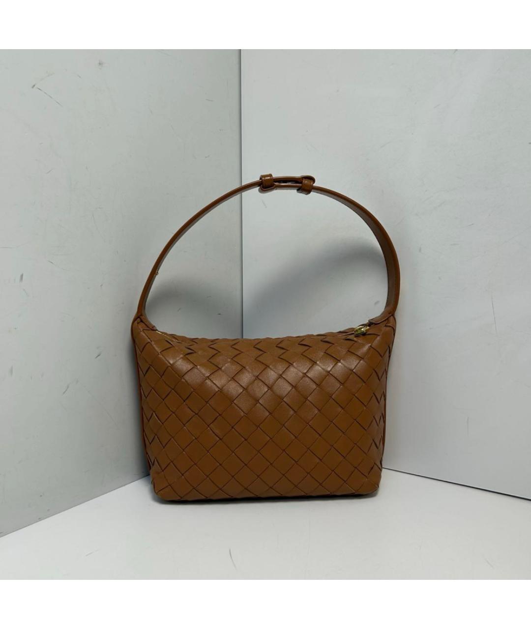 BOTTEGA VENETA Коричневая кожаная сумка через плечо, фото 8