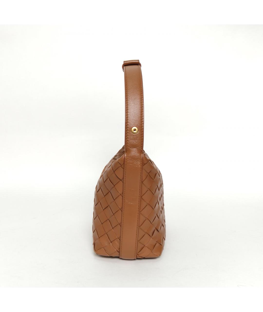 BOTTEGA VENETA Коричневая кожаная сумка через плечо, фото 3