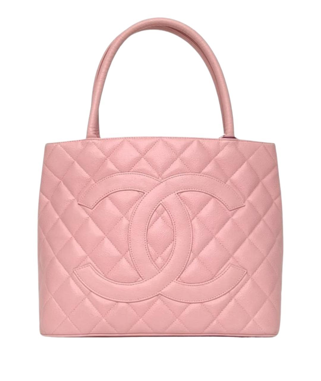 CHANEL Розовая кожаная сумка тоут, фото 1