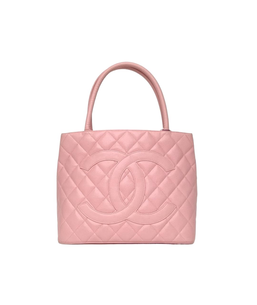 CHANEL Розовая кожаная сумка тоут, фото 9