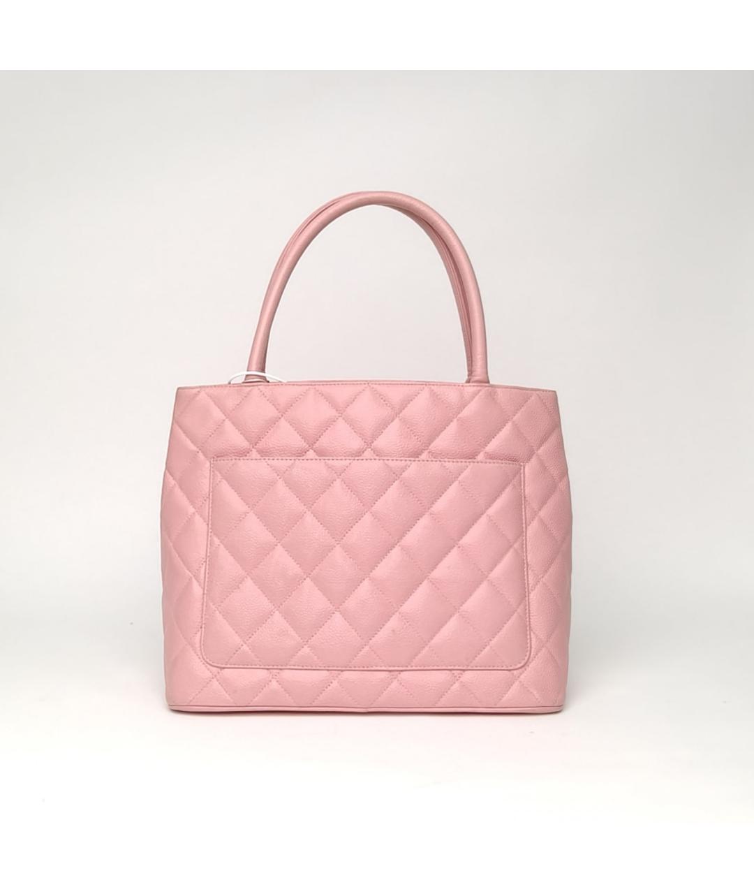 CHANEL Розовая кожаная сумка тоут, фото 4