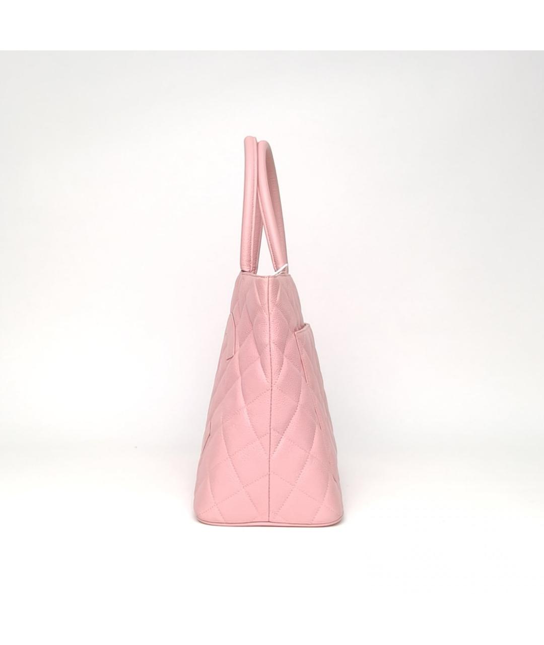 CHANEL Розовая кожаная сумка тоут, фото 3