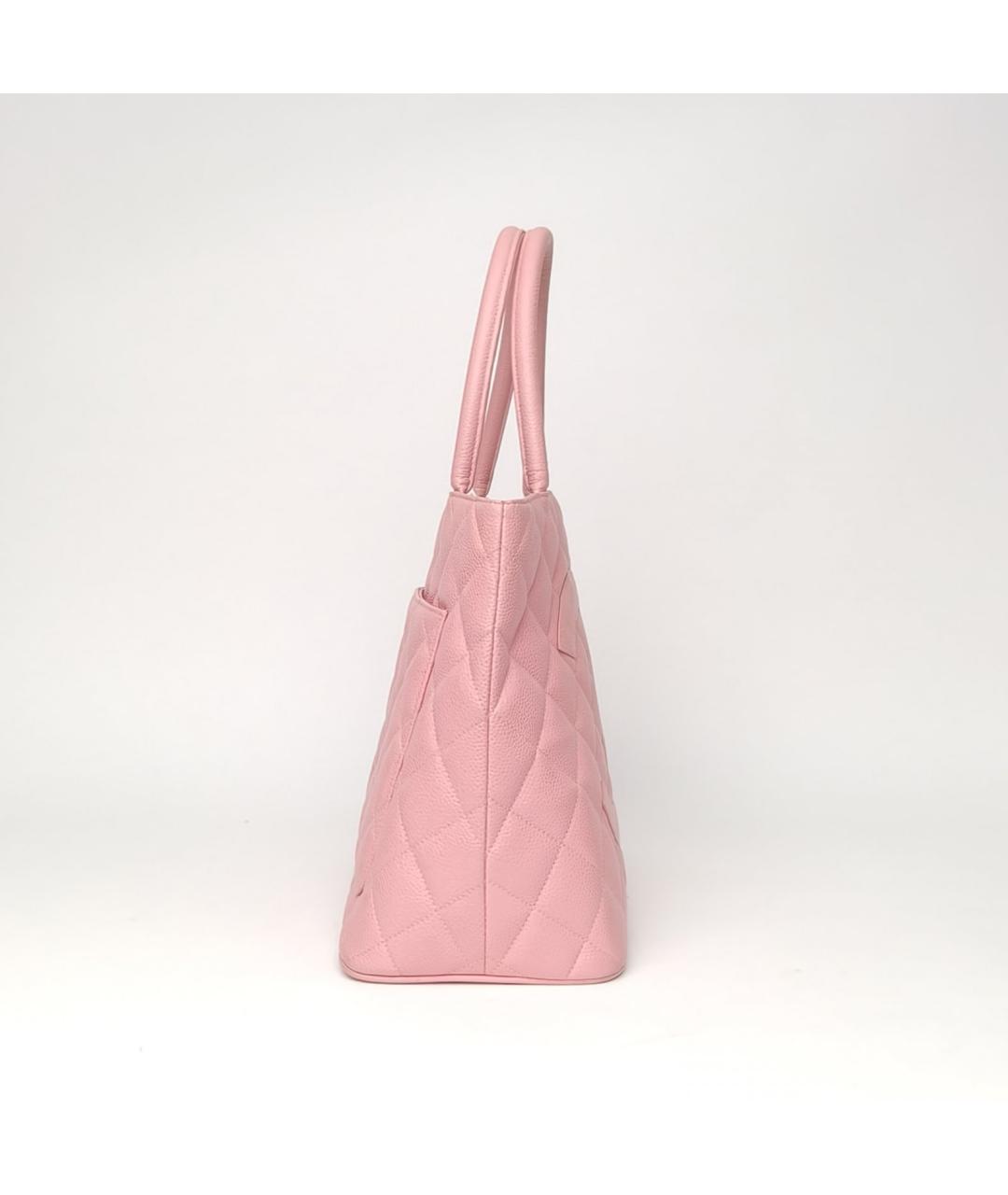 CHANEL Розовая кожаная сумка тоут, фото 5